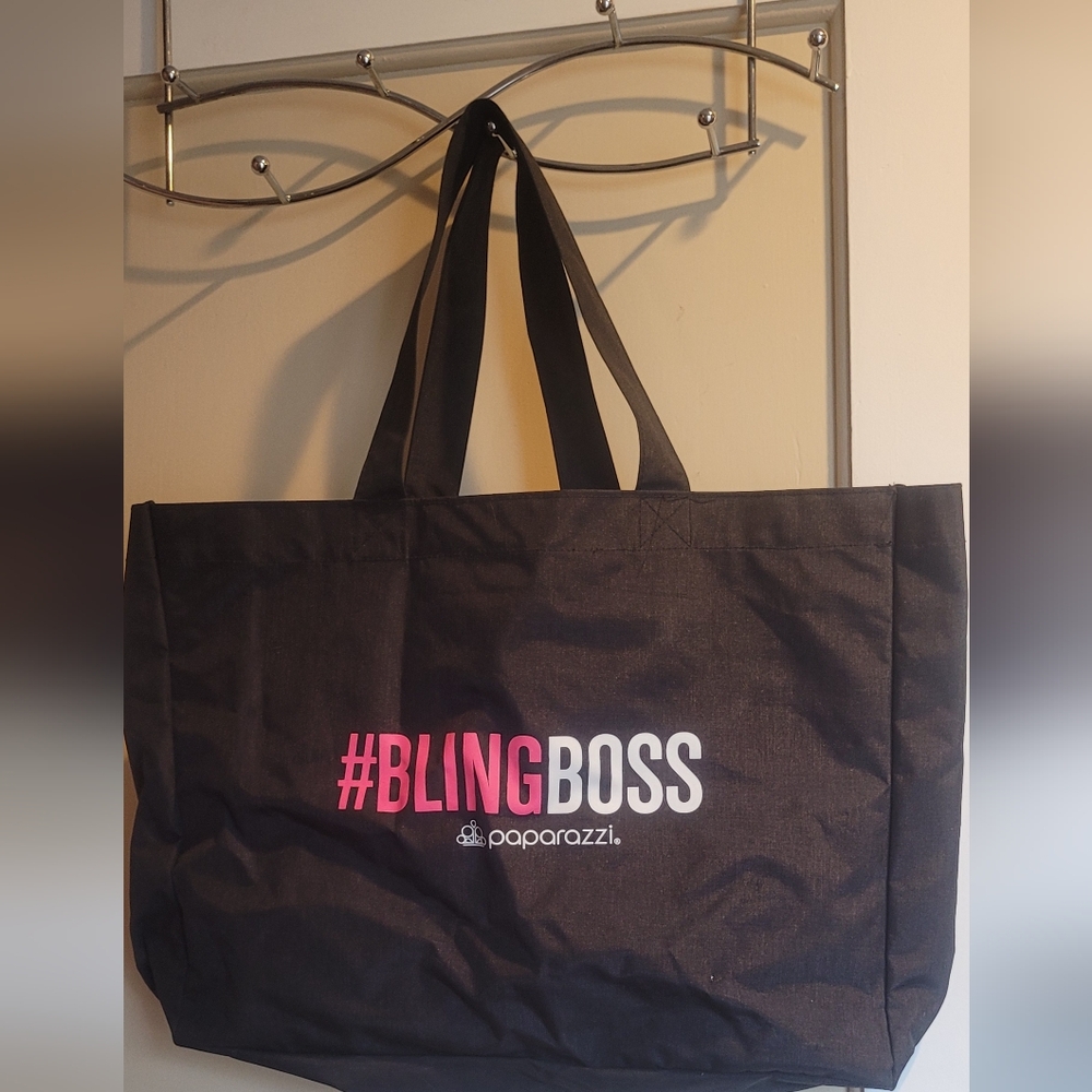 Paparazzi Black and Pink Bling Boss Tote
